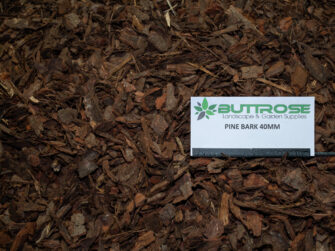 Pine bark ground cover 40mm with label