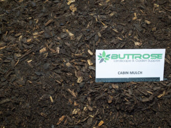 Watersaving Cabin Mulch with label